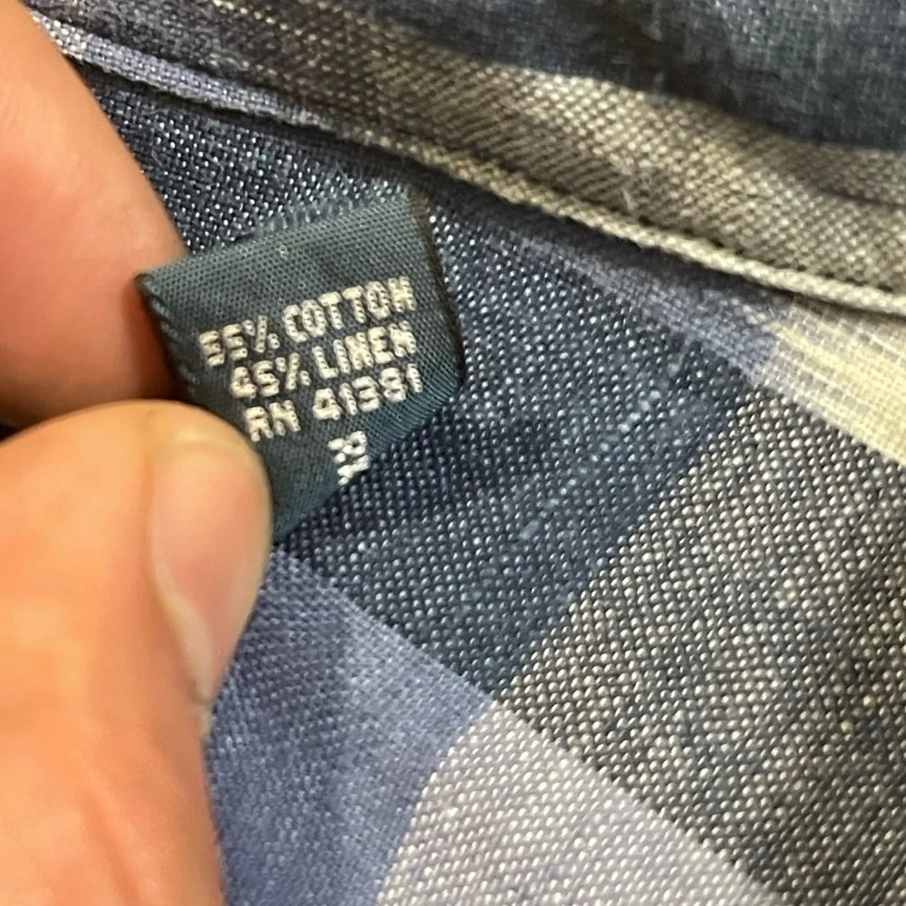 Y2K 2000s Aztec Ralph Lauren Linen Blend Button-Down Shirt